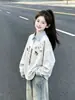 Sudadera de Otoño para Niñas 2026, Popular Estilo Coreano Universitario Cuello Polo Manga Larga para Niños Mayores, Ropa de Primavera y Otoño