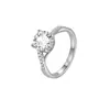Anillo de Moissanita de Lujo Ligero de 2 Quilates Más Vendido Transfronterizo, Diseño Floral Simple, Diseño de Nicho, Anillo de Cuatro Garras, Directo de la Fábrica Fuente