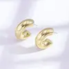 Brincos de Rosto com Cenário Europeu e Americano Simples de Moda Clássica Versáteis Casuais Geométricos em Forma de C Femininos Exagerados Gordinhos