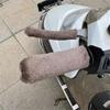 Capa de alça de carro elétrico de inverno à prova de frio, capa de alça quente, imitação de coelho, pelúcia, bateria, carro, motocicleta, triciclo, alça de fábrica