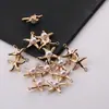 Colgante Pequeño de Aleación con Perla y Estrella de Mar Temática Oceánica para Pulsera Hecha a Mano, Collar, Amuletos, Accesorios de Joyería