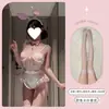 Lingerie Sexy, Estilo Fofo de Empregada, Com Aro e Efeito Push-Up, Uniforme Quente, Pijama Sedutor, Vestido Atacado Qqny para Noite de Namoro