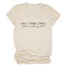 Camiseta Gola Redonda Solta de Manga Curta Confortável Nova de Verão Europeia e Americana eBay Não Pode Jogar Pedras Enquanto Solta