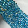 Contas redondas de vidro de cristal azul safira cortadas AB cor 96 superfície disco rígido corte contas DIY cordão várias cores disponíveis