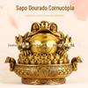 Sapo Dourado decoração casa sala de estar escritório loja recursos financeiros rolando sapo de três pernas caixa presente de abertura