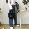 Bolsa de presente Bolsa de lona Coreana Super Quente Bolsa pequena fofa Bolsa de lona sorridente Bolsa de almoço para estudantes Mini bolsa tote