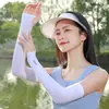 Mangas de Hielo de Color Sólido para Hombre, Mangas para el Brazo con Protección Solar, Mangas de Verano con Protección Solar, Mangas de Seda de Hielo Anti-UV para Ciclismo, Mangas de Verano
