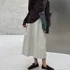 Nueva Falda Recta Casual de Estilo Japonés para Primavera y Verano, Falda Coreana de Línea A, Falda Midi de Algodón Suelta Simple