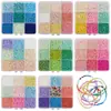Kit de materiais de contas de semente de vidro de 9 compartimentos para novo produto transfronteiriço, conjunto de miçangas soltas perfuradas coloridas para pulseira DIY