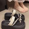 Pantuflas de Suela Gruesa para Aumentar la Altura para Mujer, Calzado de Verano para Exteriores, Sandalias Casuales Versátiles de Moda Nueva 2026, Sandalias de Playa para Mujer