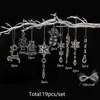 Conjunto de cordões com pingentes de contas acrílicas de cristal transparente para cortina de porta criativa, cortina pendurada, luzes, acessórios de joias para árvore de Natal, atacado