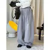Louvre Invierno Nuevo Estilo Coreano Simple Estilo Casual Pantalones Casuales con Forro de Felpa Silueta de Pierna Ancha Pantalones Caídos para Mujer