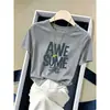 Camiseta de Algodón con Cuello Redondo y Manga Corta, Diseño Juvenil y a la Moda para Mujer, Camiseta Base de Verano 2026