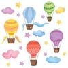 Nuevo LD63005 dibujos animados pintados globo aerostático nubes estrellas habitación infantil jardín de infancia decoración del hogar pegatinas de pared de PVC