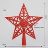 Nuevo Adorno de Estrella de Cinco Puntas Tridimensional Transfronterizo para la Punta del Árbol de Navidad Accesorios de Decoración Decoración Navideña Diseño de Escena Festiva