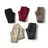 Luvas de Caxemira Meio Dedo para Mulheres, Outono/Inverno, Luvas de Lã sem Dedos de Caxemira Cor Sólida, Luvas de Tricô Quentes para Proteção contra o Frio ao Ar Livre