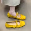 Zapatos Mary Jane Retro Franceses de Verano para Mujer con Tacón Oculto, Boca Baja, Moño y Estilo Suave