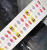 Arte de uñas lindo sin ojo de gato para uso diario en uñas cortas, parche de arte de uñas de dibujos animados desmontable, 30 piezas
