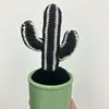 Cacto Crochê Artesanal Transfronteiriço em Vaso Estilo Escandinavo Crochê Decorações de Mesa Pequeno Fresco Crochê Planta em Vaso