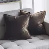 Directo de fábrica terciopelo simple color sólido almohada funda de almohada almohada de cama cojín de borde para sofá dormitorio