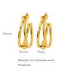 Brincos de aço inoxidável estilo celebridade INS online com contas transfronteiriças, personalidade, simples, redondo, diamante, 18K, banhado a ouro, para mulheres