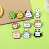 Broches Divertidos de Ánimo Animal Zorro Conejo Panda Insólitos Pines con Emojis en Inglés Insignias Decorativas Personalizadas