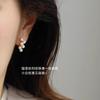 Pendientes pequeños de perla de uva con aguja de plata 925, pendientes sencillos de temperamento francés, de nicho de alta clase para mujer, de uso diario, combinables y elegantes.