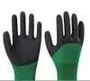 Hengruixiang Verde Negro Espuma King Semi-Colgantes Látex Espuma Guantes Antideslizantes Resistentes al Desgaste Esmerilados Transpirables Guantes