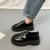 Zapatos de Cuero Negros con Suela Gruesa Estilo Británico Retro para Mujer 2026 Primavera Nuevos Estilo Japonés JK Versátiles Mocasines de Punta Redonda