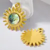 Acero Inoxidable 304 Colgante de Sol Accesorios Concha de Abulón Natural Concha Colorida Incrustada Lujo Ligero Diseño de Nicho Joyería DIY
