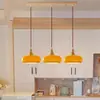 Lámpara colgante de mesita de noche para dormitorio, barra de bar de madera maciza y vidrio estilo retro americano, estilo wabi-sabi, lujo ligero, lámpara colgante pequeña de alta gama para comedor