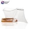 Procesamiento PS personalizado OEM transfronterizo Amazon 100ml borde retorcido postre mousse helado salvado de madera vaso de plástico