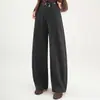 Pantalones anchos de lana de acetato sintético para mujer, nueva colección otoño/invierno 2026, de cintura alta, que cubren la cadera, de corte holgado, fluidos, pantalones largos casuales