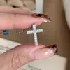 Colar Cruz Mini Diamante Total Francês Feminino Dupla Face Acessível Luxo Nicho Alto Padrão Feminino Nova Corrente para Clavícula