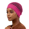 Pañuelo para el cabello de punto hueco de rayas anchas, gorra neta para peluca, gorra base elástica, cubierta para el cabello transpirable