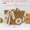 Bolsa de Playa de Cuerda de Algodón de Gran Capacidad Nueva Moda Bolso Tejido para el Hombro Versátil Bolso de Hombro Casual