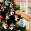 Transfronterizo 10 Piezas de Muñecos de Nieve Navideños en Varias Posturas Sosteniendo Regalos Navideños Adornos Navideños Hechos a Mano