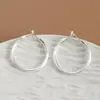 Anel Simples Fosco Geométrico Outono Inverno Clipe de Orelha Espiral de Mosquito Argola de Orelha Prateada em Forma de C Círculo Luxo Acessível Roupa de Trabalho Brincos de Alta Qualidade