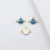 12x 16.5mm 0.94g hecho a mano material DIY aleación gota de aceite universo planeta collar aretes accesorios de joyería