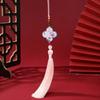 Estilo Nacional Trevo de Quatro Folhas Borla Pingente de Leque de Espada da Dinastia Han Decoração DIY Feito à Mão Cheongsam da Dinastia Han Celular Bolsa Pequena Borla Pendurada