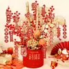 Kit de Materiais para Balde da Sorte Flor de Ano Novo DIY Balde Abraço Acabado para Inauguração de Casa Enfeites de Decoração de Ano Novo 2026 para Sala de Estar Venda por Atacado