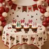 Atmósfera Navideña Banner de Cumpleaños Estilo Dulce Lindo Banner de Letras Decoraciones Colgantes en Espiral Adornos para Cupcakes