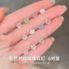 Brincos de Flor de Rosa em Resina de Grau Médico para Mulheres, Mini Brincos Pequenos para Piercing na Orelha, Tarraxas Transparentes Invisíveis para Cartilagem, Joias de Orelha para Mulheres
