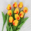 Flores artificiais de tulipa pu de alta qualidade transfronteiriças para casa, hotel, adereços de fotografia de casamento, flores de simulação ao toque, atacado
