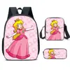 Mochila de Liberación Rápida Transfronteriza de Dibujos Animados de Mario para Estudiantes de Primaria y Secundaria Bolsa Escolar de Tres Piezas Mochila Bolso de Hombro Estuche para Lápices Venta al por Mayor