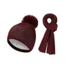 Conjunto de Dos Piezas de Gorro y Bufanda de Lana para Otoño e Invierno Transfronterizo Bola Clásico Jersey Gorro para el Frío Versátil Moderno Estilo Coreano Gorro de Punto