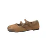 Sapatos Mary Jane baixos, modernos e estilosos, ultra macios, estilo outono, sapatos femininos com fivela dupla, retrô francês, inspirados em ermos.