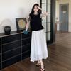Conjunto de Roupas Femininas para Figuras Petites, Novo Estilo Verão 2025, Rejuvenescedor, Versátil, Confortável Conjunto de Duas Peças com Top de Manga Curta e Saia, Tendência