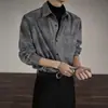 Camisa de Manga Larga Tie-Dye de Otoño para Hombre Tendencia Americana Personalidad Jóvenes Estilo Coreano Ambiente de Alta Gama Camisa de Capas Fresca y Rebelde