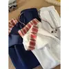 Calça de moletom esportiva cinza mescla para homens e mulheres, retalhos xadrez retrô americano com bordas dobradas, calça casual reta de perna larga nova para primavera e outono